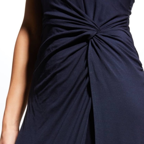 Rebecca Taylor Navy Blue Modal Blend Twist Front Dress | NWT Size M - Picture 4 of 11